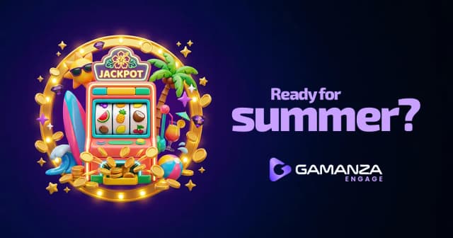 Summer-themed casino campaign with tropical slots, missions, rewards, and player engagement experience powered by Gamanza Engage.